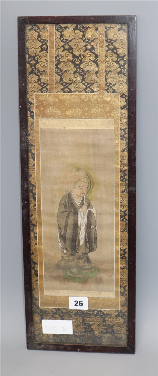 A Chinese sleeve painting 53 x 16cm excl. frame